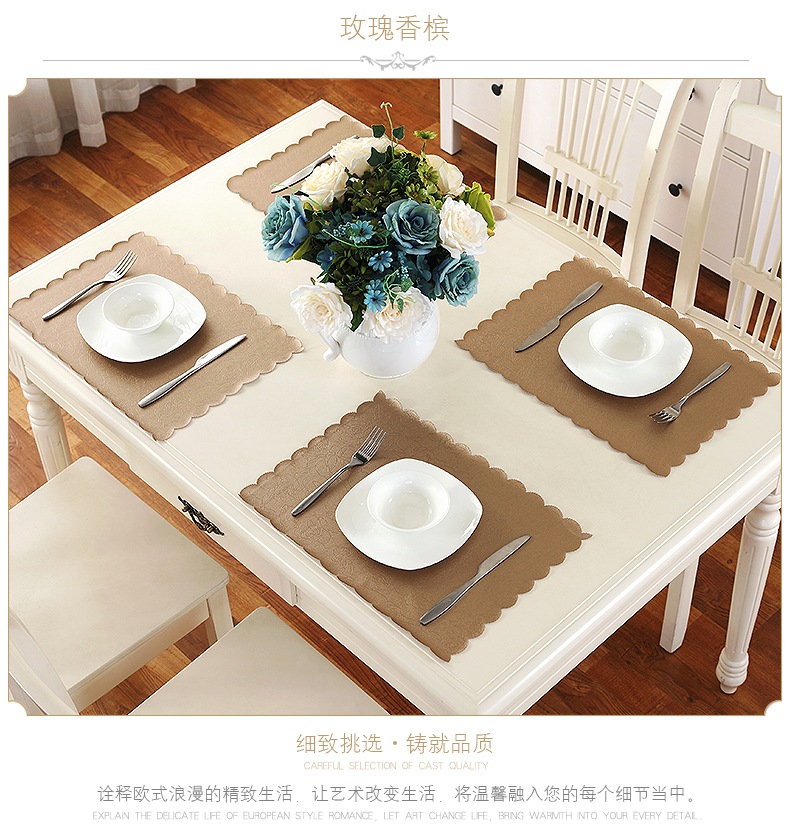 4 piece placemat bảng mat cách nhiệt pad placemat chống thấm nước và oilproof Châu Âu-phong cách đơn giản chống nóng bát bát mat Phía Tây mat