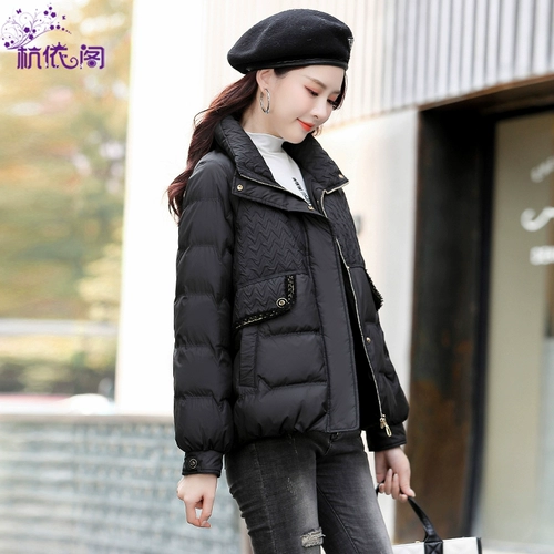 Пуховик, короткая бархатная черная куртка, подходит для подростков, 2021 года, городской стиль, утиный пух