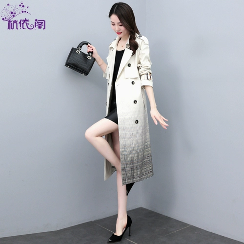 Элитный длинный плащ, осенняя куртка для отдыха, средней длины, премиум класс