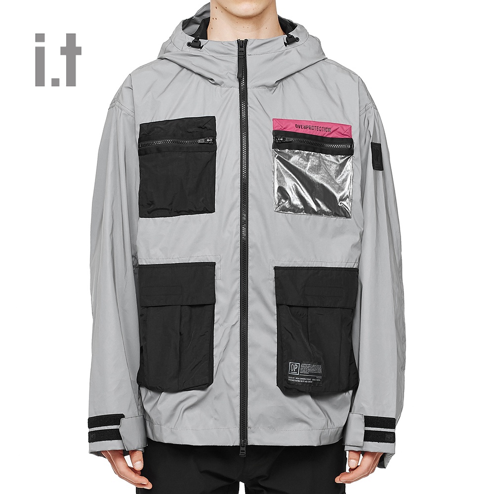it OVERPROTECTION Men's Hooded Jacket Jacket Sui Bag Decoration 7110S9C