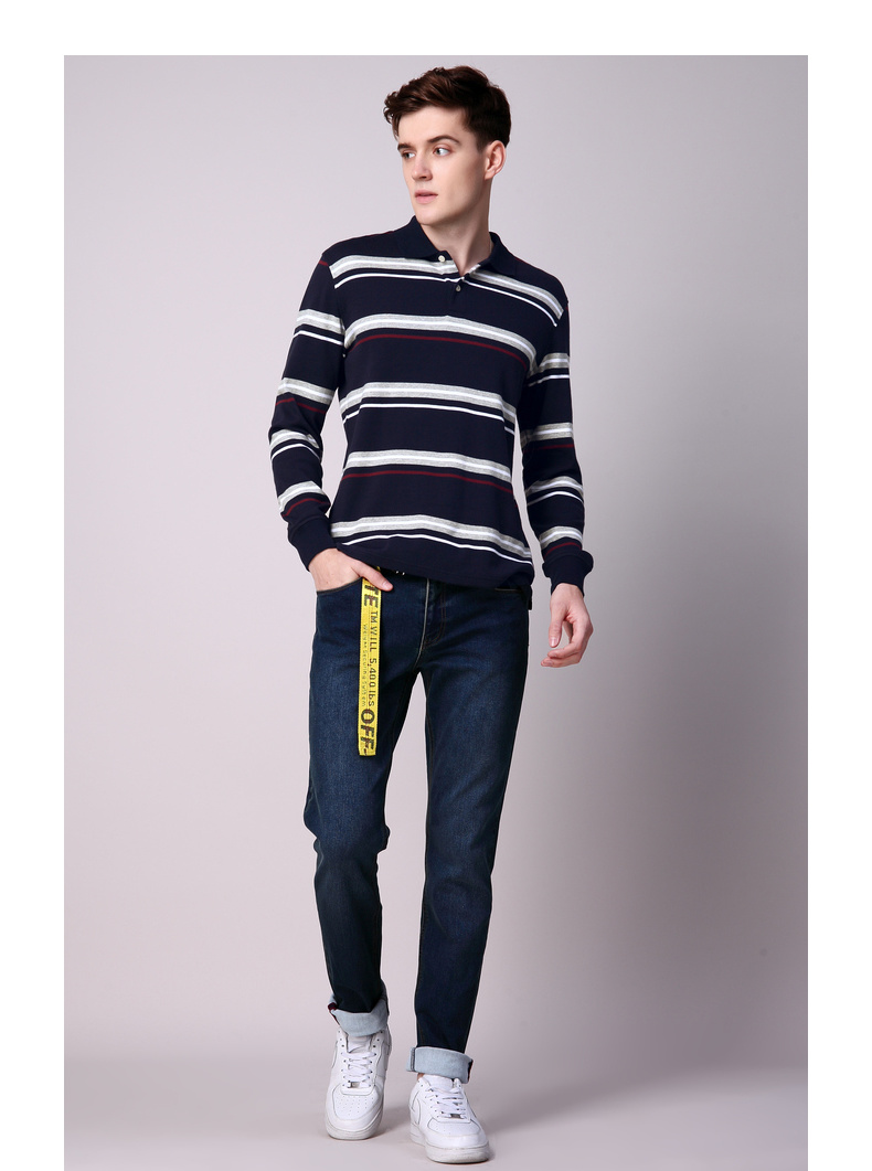 Fort Lion Long 18 mùa thu mới áo sơ mi nam sọc áo dài tay nam 310098090 t shirt