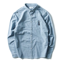 Áo thun cotton mùa thu Nhật Bản mỏng cổ áo kẻ sọc nam giản dị thanh niên áo dài tay áo Hàn Quốc thương hiệu áo sơ mi nam cao cấp