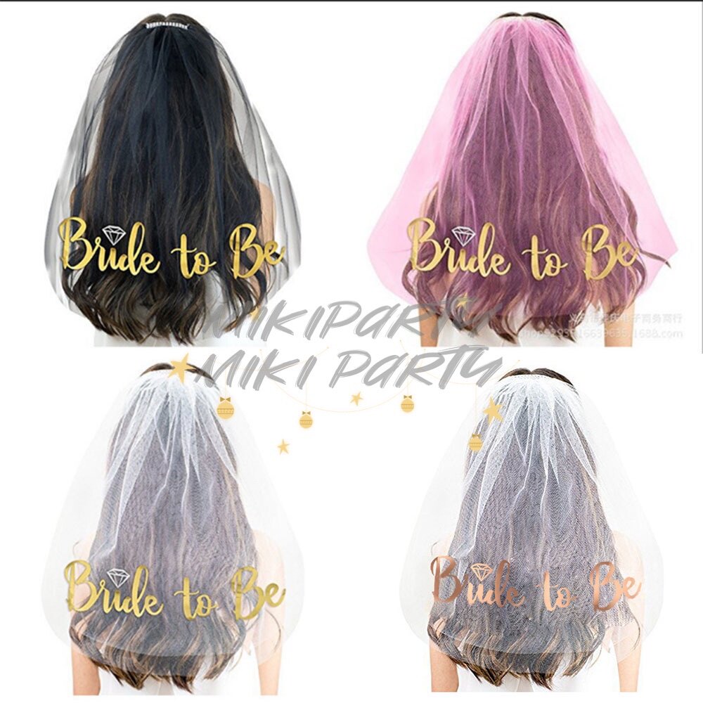 European and American popular veil rose gold single party nylon hair comb wedding bride to be bridal veil