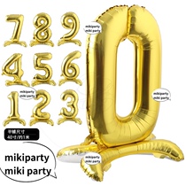 40 inch golden number standing balloon festival birthday party decoration three-dimensional balloon wedding supplies wedding decoration