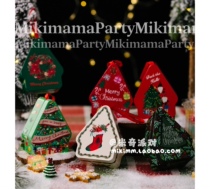 Christmas new decorations polygonal cartoon print tinplate box Christmas season kids hand gift box