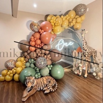 American graduation ceremony decoration animal theme BAO WEN balloon layout baby one-year-old childrens birthday