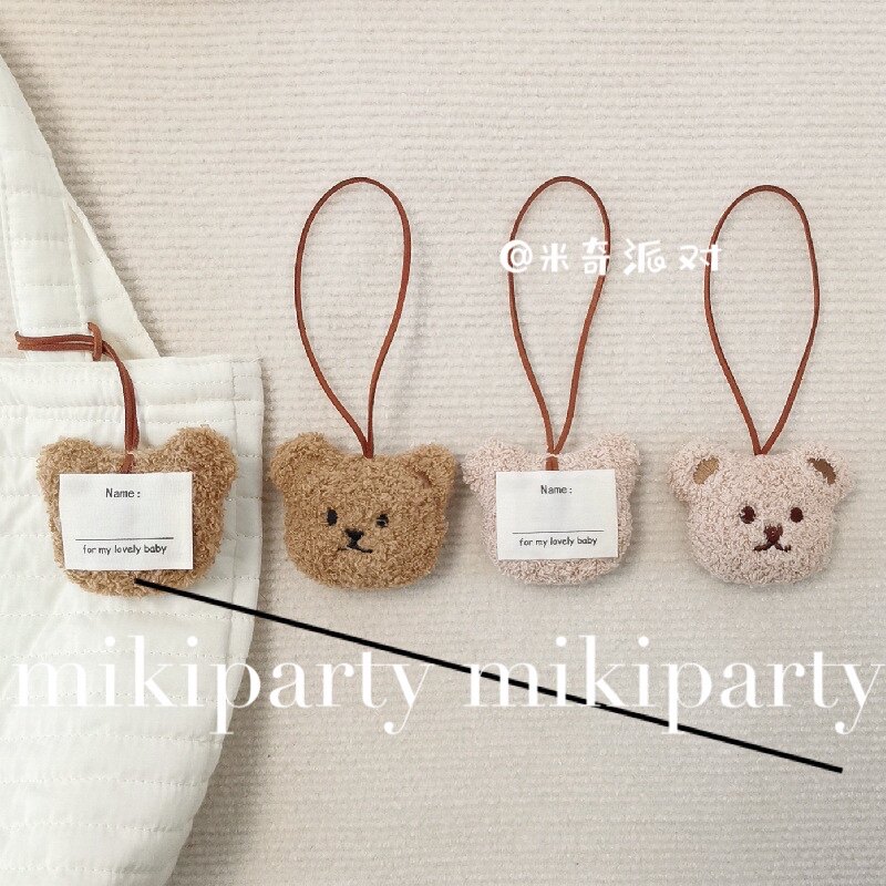 INS Korean cute bear rabbit milk tea doll doll bag pendant children's name tag key chain ornament