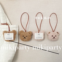 INS Korean cute bear rabbit milk tea doll doll bag pendant childrens name tag key chain ornament