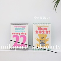 INS Korean style cute mini new desktop decoration home decoration shooting props 2022 desk calendar calendar