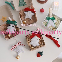 Han ins Nordic wool felt handmade Christmas tree gift New Years star prayer pendant creative car hanging bell