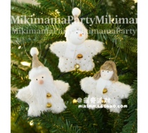 Cross-border Christmas creative white plush five-pointed star bell doll doll decoration decoration Christmas tree small pendant