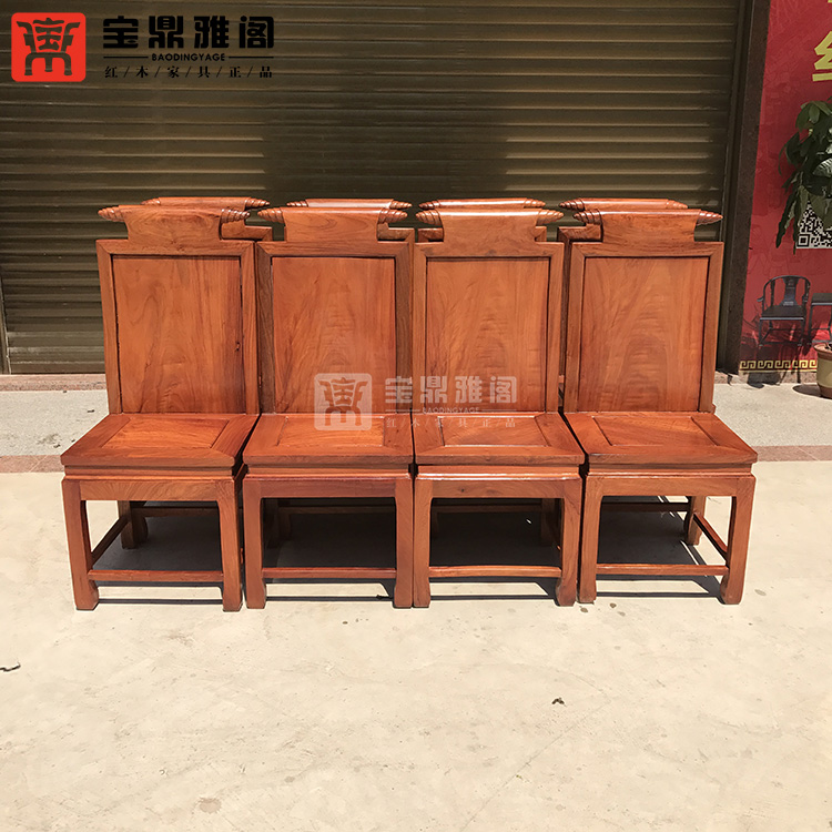 Đồ nội thất bằng gỗ gụ Miến hồng gỗ hồng mộc lớn bằng gỗ hồng mộc Bàn ăn tròn 1,38 m Bắt chước cấu trúc cổ điển của nhà Minh và nhà Thanh - Bộ đồ nội thất ghế thông minh