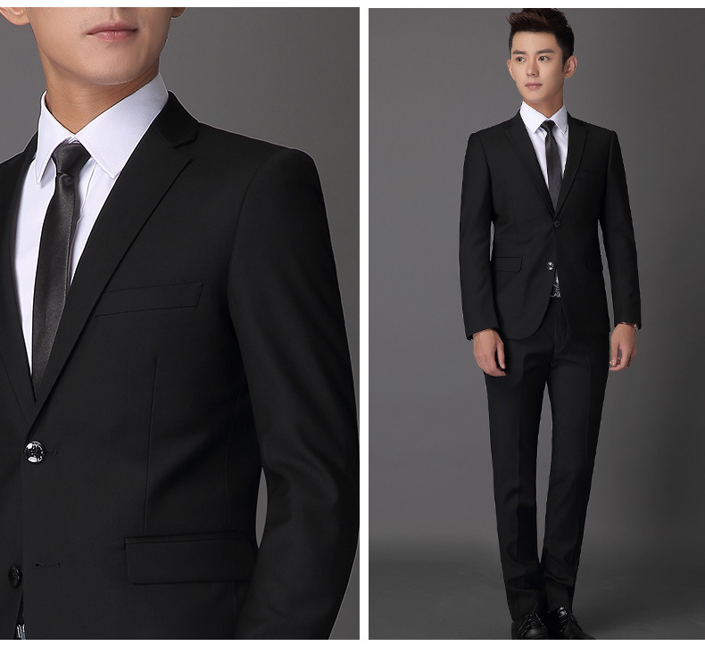 Phiên bản mùa thu Hàn Quốc của bộ vest nam, chú rể, áo choàng, bộ vét, ba bộ quần áo công sở chuyên nghiệp bình thường áo vest nam