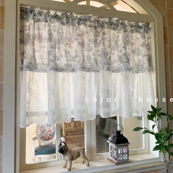 French retro gauze integrated window screen that is light-transmitting and opaque