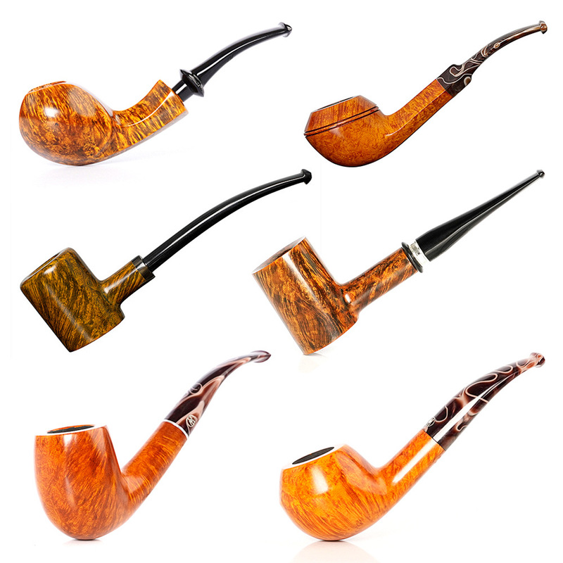 Wooden Fragrant Briar Wood Pipe, Bullhead Pufferfish Judge's Pipe, Dragon Egg Apple Pipe, Men's Exclusive Traditional Old-Fashioned Solid Wood Pipe