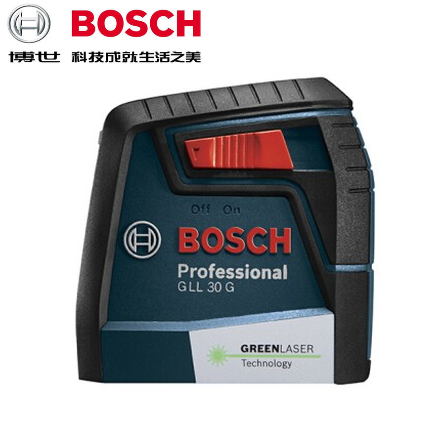 Bosch green light 2-wire gradienter GLL 30G laser marked instrument pitched outdoor room Find a flat line DIY