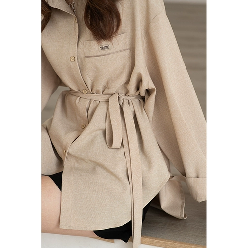 谜秀 Весенняя длинная рубашка, средней длины