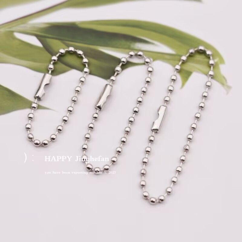 鉄製ビーズチェーン、丸型ビーズチェーン、メタルタグチェーン、DIY手作りオーナメント、ウォーターカップチェーン、キーチェーン、紛失防止チェーン