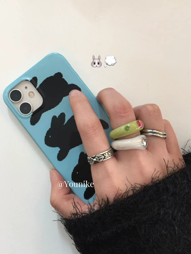 Apple, ретро милый совместимый кролик, iPhone13 Pro, iPhone 11/12/14, чехол для телефона, защитный чехол, Южная Корея, iphone, 14, 14promax