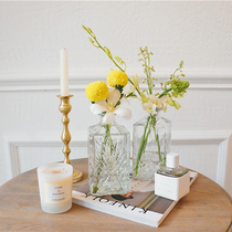 Retro French transparent relief flower arrangement laceshabby original props ornaments decorative hydroponic vase