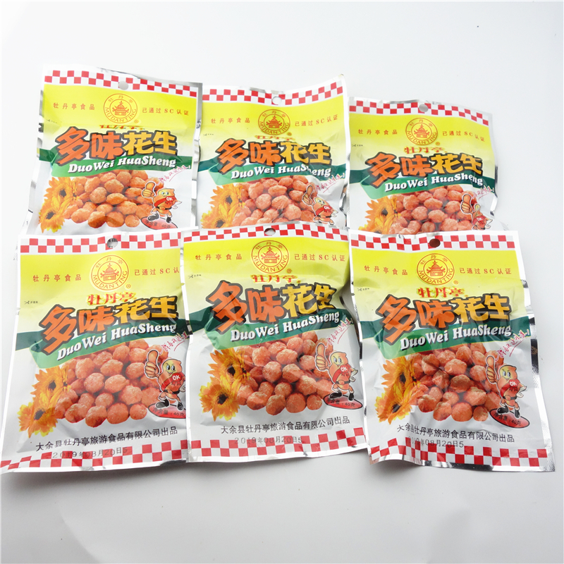 Jiangxi Tefic Ganzhou Big Yu Mudan Pavilion Multi-taste Peanut Spiciness and Peony Kiosk Peanuts 38g full of 30 bags