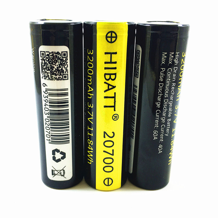 HIBATT Power battery 40A IMR20700 3200mAh 3 7V brand new A product vs EFEST AWT
