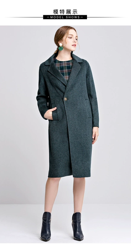 Áo khoác len nữ Nalth 2018 mùa đông thời trang mới thon gọn trên đầu gối áo khoác dài hai mặt nữ - Áo len lót đôi