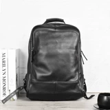 Кожаный ноутбук для отдыха для путешествий, вместительный и большой ранец, из натуральной кожи, бизнес-версия, 15.6 дюймов, воловья кожа