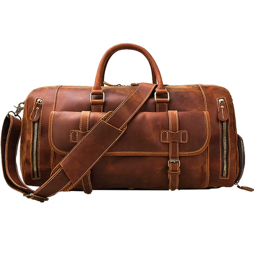 Ретро сумка для путешествий, вместительная и большая сумка на одно плечо, универсальный ремешок для сумки для путешествий, из натуральной кожи