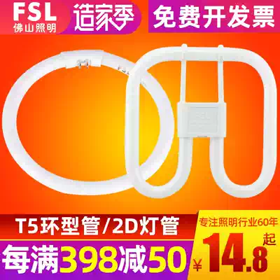 FSL Foshan lighting T5 ring fluorescent tube round 22W28W3840W three basic color square 2D butterfly tube
