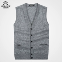Mùa xuân và mùa thu nam trung niên len đan áo len nam vest lỏng v-cổ vest cha vest vest áo len nam hàn quốc