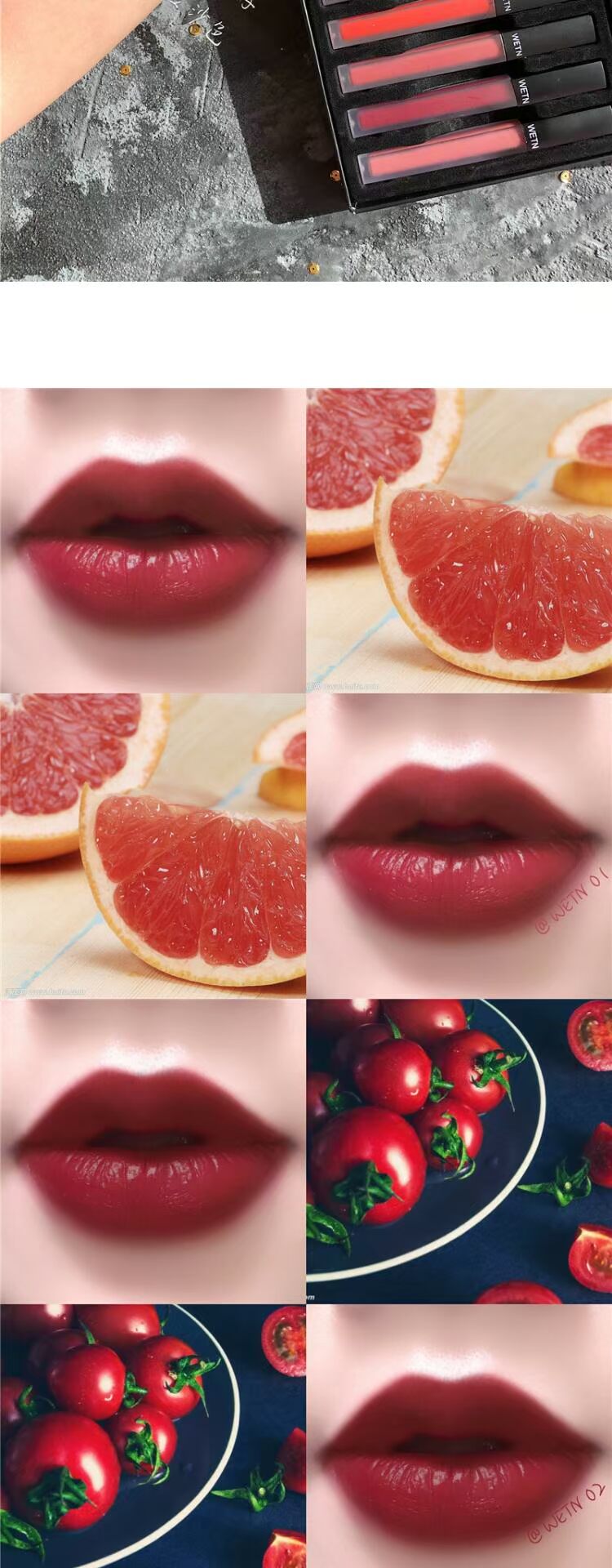Kết hợp son môi mờ mờ Lasting dưỡng ẩm không đánh dấu Hàn Quốc không thấm nước son môi dạng lỏng set son - Son bóng / Liquid Rouge 	son bóng fenty	