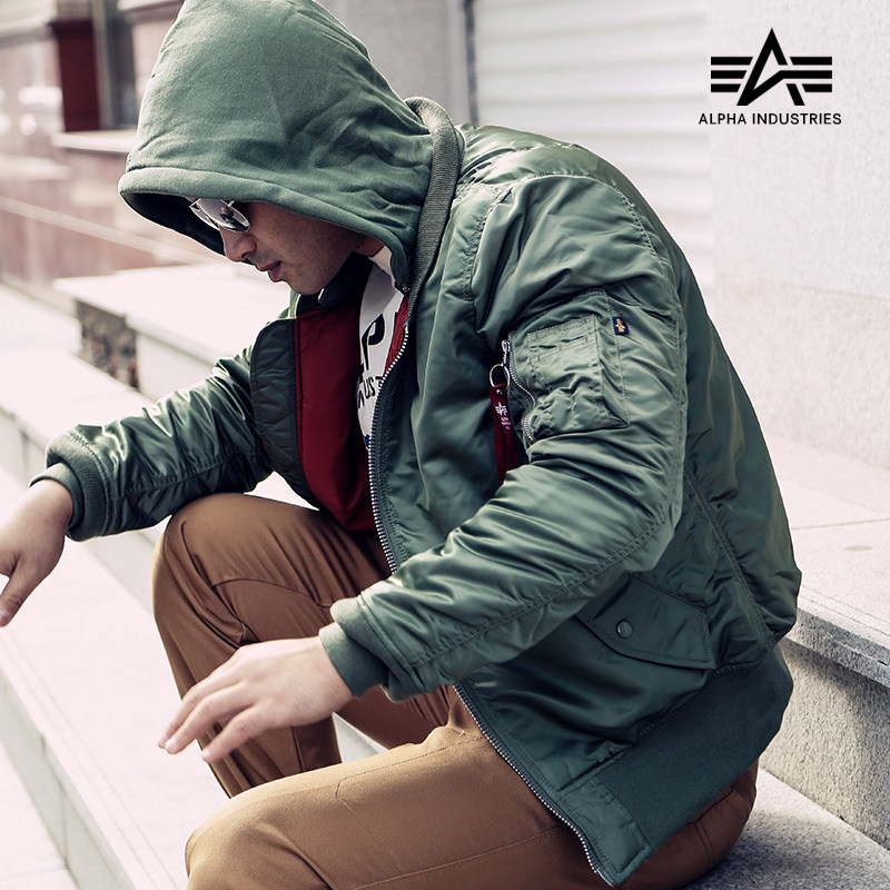 17 years of autumn and winter Alpha industrial ma-1 jacket hooded version slim windproof winter warm jacket