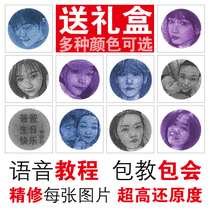 Winding painting diy custom photo couple portrait character Nail painting Winding painting Handmade material Birthday gift