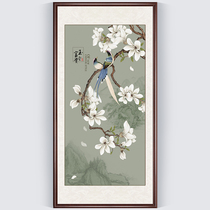 2020 new cross stitch porch vertical version of their own handmade thread embroidery landscape landscape painting Magnolia 2021 living room full embroidery