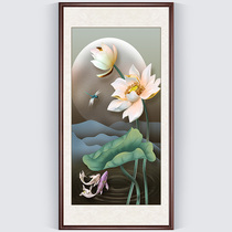 Cross embroidered 2022 new embroidered vertical version living room full embroidered lotus fish figure herself embroidered 2021-line embroidered Chinese wind