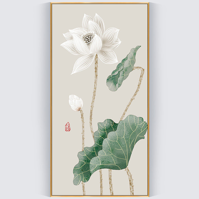 Genguan Cross embroidered vertical version line embroidered 2022 new embroidered living room full embroidered Chinese wind 2021 yourself embroidered