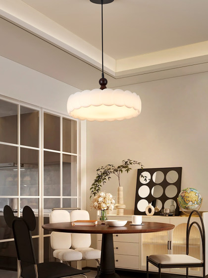 2026 New Vintage Wabi-Sabi Style Bedroom Ceiling Lamp Cream Style Pumpkin Cloud Dining Room Study Retro Zhongshan