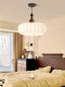 2026 Zhongshan Vintage Solid Wood Series Chandelier New Creative Master Bedroom Chandelier Study Eye-Protecting Feather Lampshade