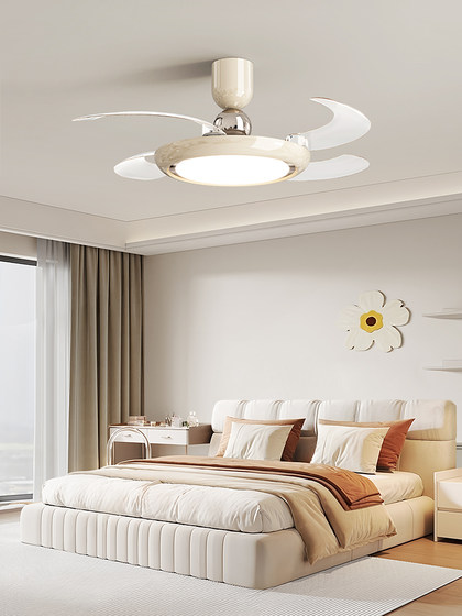 Used Fan Light with New Invisible Blade Chandelier, Integrated Dining Room and Bedroom Room Light, 2026 New Model Zhongshan Lighting Fixtures
