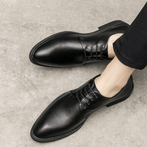 Summer men Business Leisure Little leather shoes Mens Korean version Pointed Trends Inglées Inglées Breathable soft leather is loading to work shoes