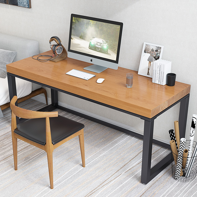 Nordic solid wood office computer desk desktop table close to wall book room bedroom long table subtable desk chair combination