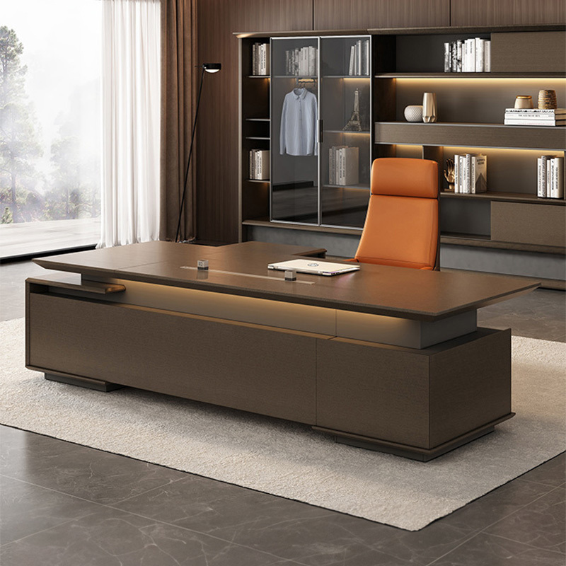 Chiyue High-End Boss Desk Light Luxury Ceo Desk Chairman General Manager Office Executive Desk Desk and Chair Combination