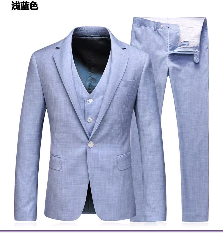Bộ đồ bốn mùa nam, váy cưới, chú rể, bộ đồ ba mảnh màu trắng, phiên bản Hàn Quốc, Mỏng, đẹp trai, đẹp trai, cỡ lớn áo phông nam