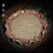 Tea spotting piece Purple Sand Boutique Lotus Leaf tray Purple Sand Pot Mat Tea Cushion Cup Cushion Full Handmade Fine Tea Gift