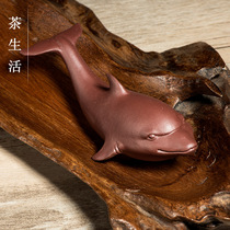 Tea Spotting Piece Boutique Purple Sand Small Dolphin Sculpture Tea Play Piece Tea Tray Home Fish Tank Adornment Gift Gift