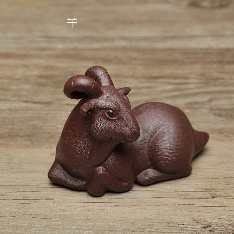 Tea Spotting Piece Boutique Purple Sand Raw Shaw Sheep Sculpture to decorate a tea tray Home Decorative Purple Sand Gift