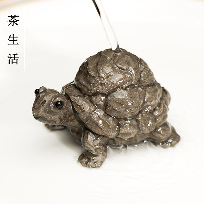 Tea Spotting Piece Boutique Purple Sand Capable of tortoise Sculpture General Tortoise to Decorate Small Pendulum Pieces of Tea Tray Fish Tank Home