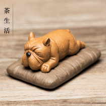 Tea Spotting Piece Boutique Purple Sand 8 Gothic Dog Sculpture Cute Puppy Raw Shaw Dog to Play Tea Tray Home Decoration