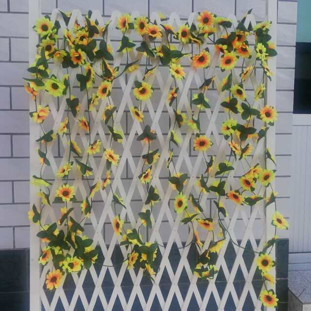 Simulated sunflower rattan sunflower rattan ເຄື່ອງປັບອາກາດທໍ່ຮ້ານອາຫານເພດານໂຮງຮຽນອະນຸບານກໍາແພງຕົບແຕ່ງດອກທຽມ